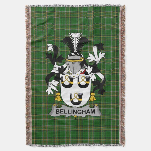 Couverture Armoiries irlandaises de Bellingham Famille Crest (devant Vertical)