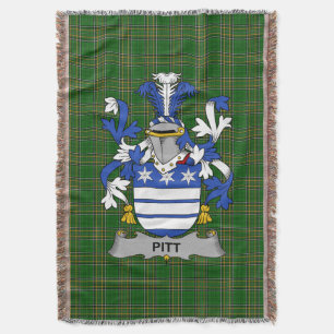 Couverture Armoiries irlandaises de Pitt Coat de famille Cres
