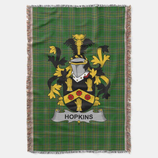 Couverture Armoiries irlandaises Hopkins Famille Crest Irland (devant Vertical)