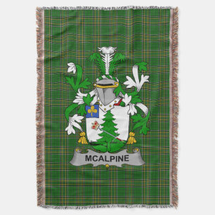 Couverture Armoiries irlandaises McAlpine ou MacAlpin Family 