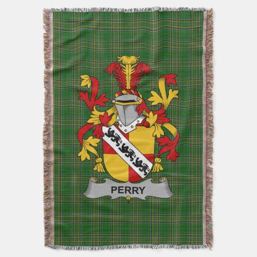 Couverture Armoiries irlandaises Perry Coat de famille Crest (devant Vertical)