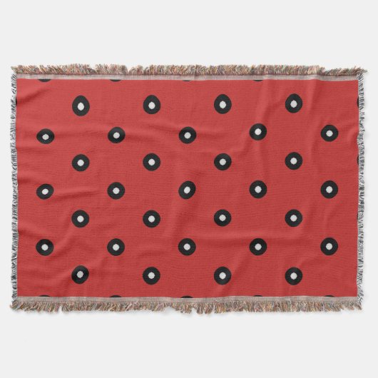 Couverture Arrière - plan rouge Polka noir/blanc (modifiable) (Devant)