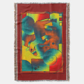 Couverture ART Abstrait - A HORSE - bleu rouge jaune (devant Vertical)