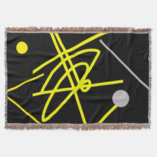 Couverture Art Abstrait minimalisme Gris Jaune Pointe (Devant)