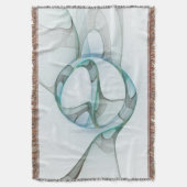 Couverture Art Abstrait moderne Fractal Bleu Turquoise Gris (devant Vertical)