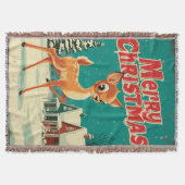 Couverture Art de Noël cerf vintage joyeux (Devant)