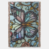 Couverture art de vitrail papillon bleu vintage  (devant Vertical)