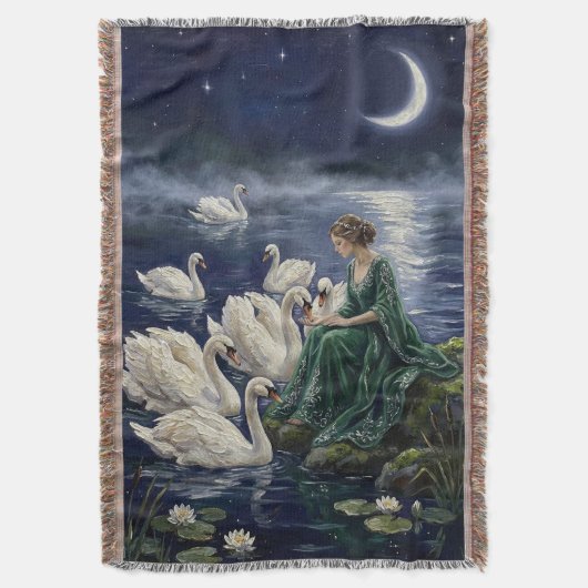 Couverture Art fantastique de lune sur lac aux cygnes celtiqu (devant Vertical)