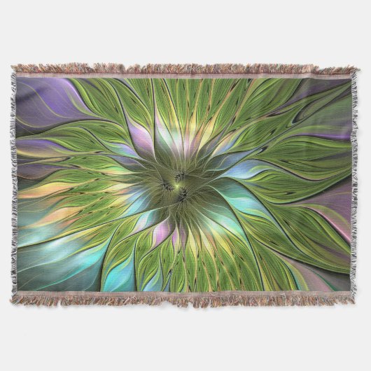 Couverture Art Fractal Fleur Imaginaire Coloré Lumineux (Devant)