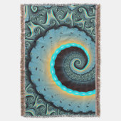 Couverture Art fractal spirale abstrait bleu turquoise orange (devant Vertical)