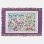Couverture Art nouveau floral chardon fleurie textile art (Devant)
