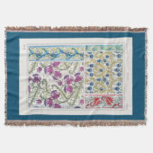 Couverture Art nouveau floral chardon fleurie textile art (Devant)