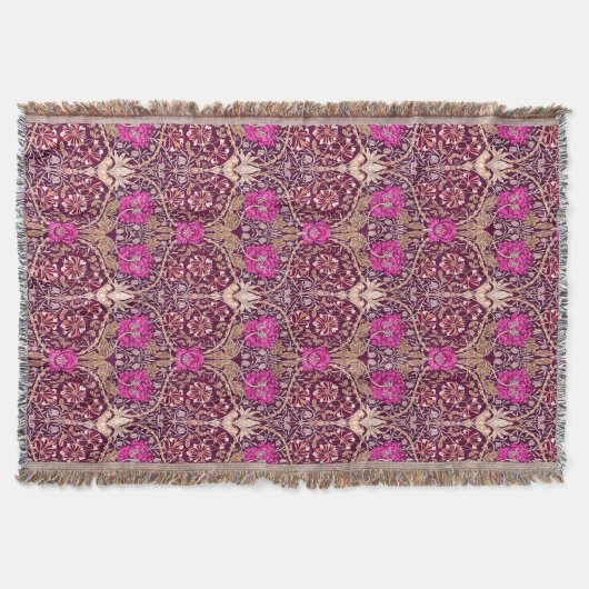 Couverture Art Nouveau floral, prune, beige et Deep Purple (Devant)