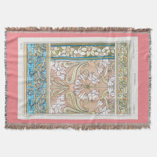 Couverture Art nouveau jonquille Verneui textile floral art