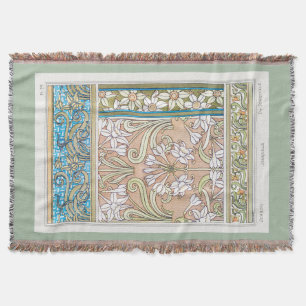 Couverture Art nouveau jonquille Verneui textile floral art
