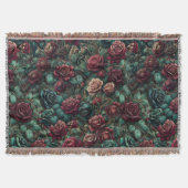 Couverture Art Nouveau Rose Teal Maximalist Throw Blanket (Devant)