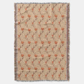Couverture Art Nouveau Tulip Damask, Coral Orange et Beige (devant Vertical)