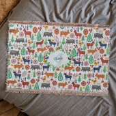 Couverture Art populaire scandinave Monogramme Motif Boho Mod