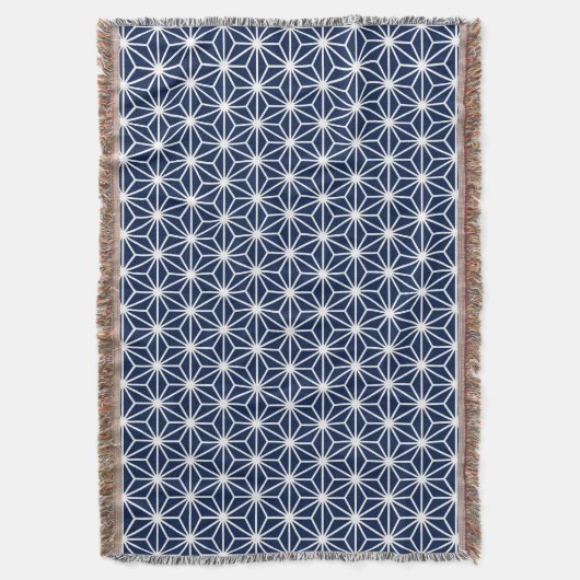 Couverture Asanoha Style - Blanc sur Dk Blue 001744 (devant Vertical)