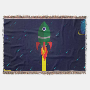 Couverture astronaute astronaute de vaisseau spatial de fusée