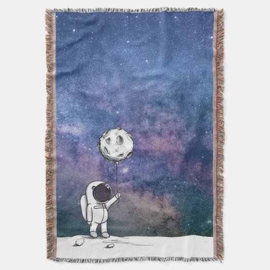 Couverture Astronaute dans l'espace avec ballon de lune cosmo (devant Vertical)