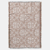 Couverture Aubergine pourpre et blanc Damas (devant Vertical)