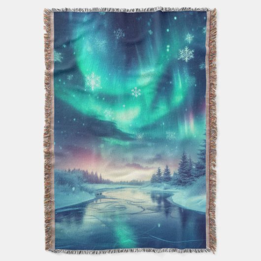 Couverture aurora borealis/Noël/hiver (devant Vertical)