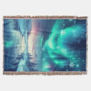 Couverture aurora borealis/Noël/hiver
