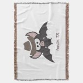 Couverture Austin Texas Cute Cartoon Cowboy Bat (devant Vertical)