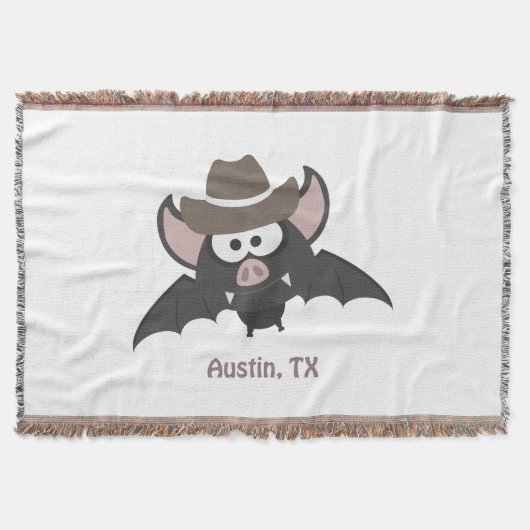 Couverture Austin Texas Cute Cartoon Cowboy Bat (Devant)