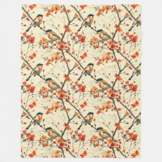 Couverture automnale avec oiseaux et Fleurs sauvag (Devant)