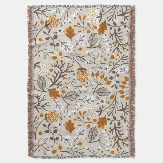 Couverture Automne Berries Feuilles et Branches Motif (devant Vertical)