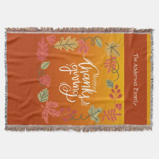 Couverture Automne Feuilles Confortable Bon thanksgiving Rust (Devant)