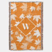 Couverture Automne Feuilles Motif Monogramme (devant Vertical)