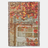 Couverture Automne Feuilles Rouge Orange Jaune Rustique Pays (devant Vertical)