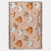 Couverture Automne Rustic Harvest - Citrouille et Feuille (devant Vertical)