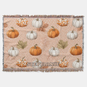 Couverture Automne Rustic Harvest - Citrouille et Feuille