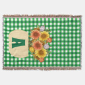Couverture Automne Tournesols et Citrouilles En vichy verts (Devant)