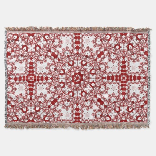 Couverture Azra ・ Mandala géométrique rouge et blanc (Devant)