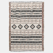 Couverture Aztec Brown Crème Noire Mixte Motifs Motif (devant Vertical)