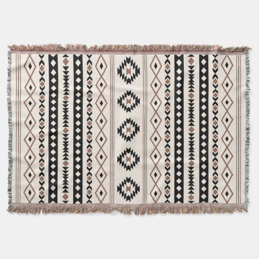 Couverture Aztec Brown Crème Noire Mixte Motifs Motif (Devant)