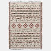 Couverture Aztec Browns Crème rouille Motifs mélangés V Motif (devant Vertical)