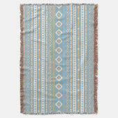 Couverture Aztec Crème orange bleu Mixte Motif H Motif (devant Vertical)