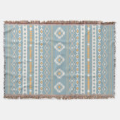 Couverture Aztec Crème orange bleu Mixte Motif V Motif (Devant)