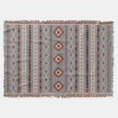 Couverture Aztec Crème rouille Motifs Brown gris mélangés V M (Devant)