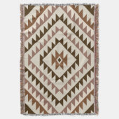 Couverture Aztec Diamond Motif Design Browns+Cream (devant Vertical)
