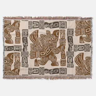 Couverture Aztec Eagle Guerrier Tribal Art antique