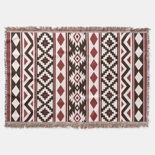 Couverture Aztec Essence (V) Motif III b Crème Brown rouge (Devant)