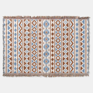 Couverture Aztec Essence Vertical Ptn II Crème Bleue Rouille