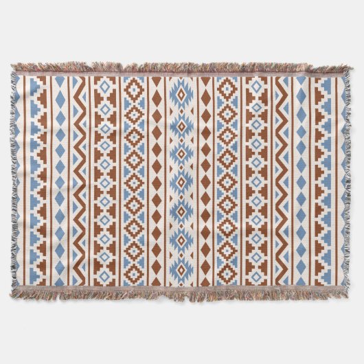 Couverture Aztec Essence Vertical Ptn II Crème Bleue Rouille (Devant)